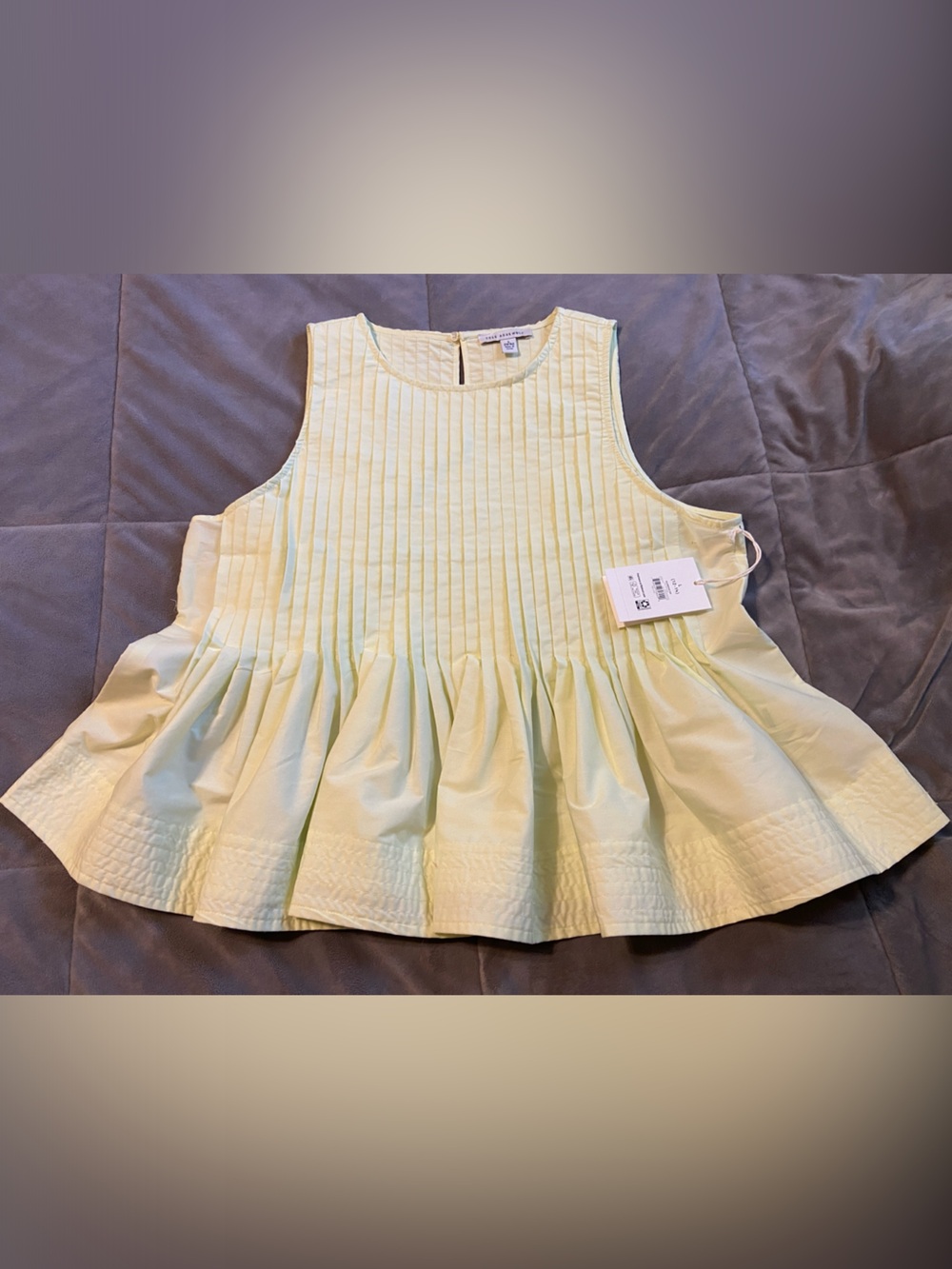 Pleated Light Yellow Women’s Sleeveless Blouse